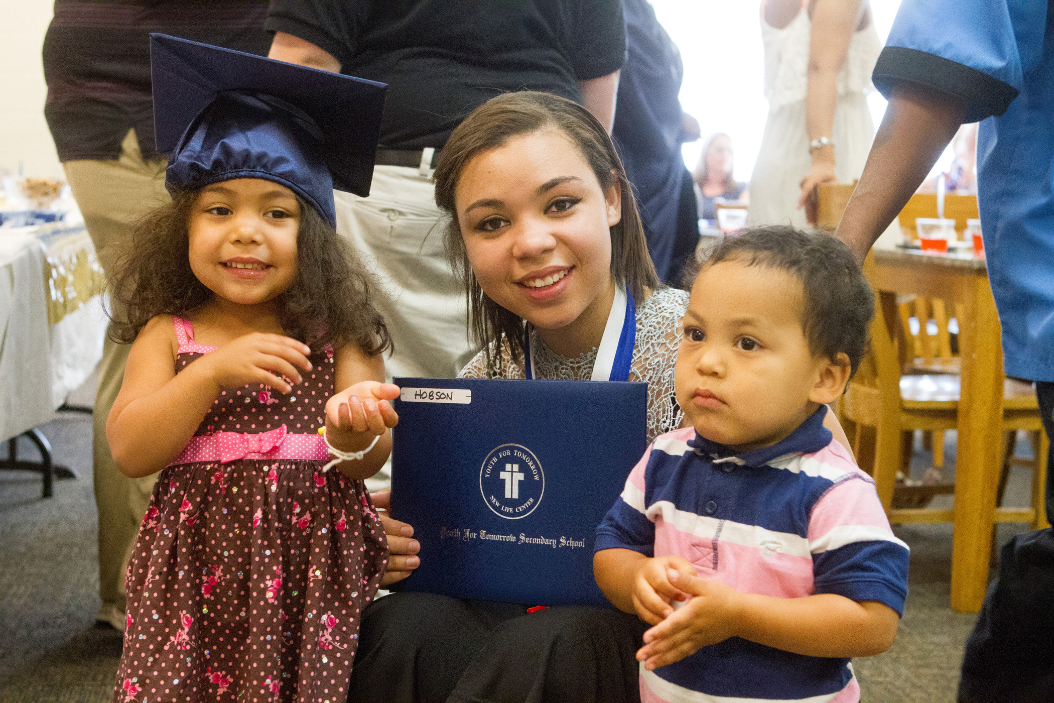 2007 Alexis Hobson at Graduation w Kids